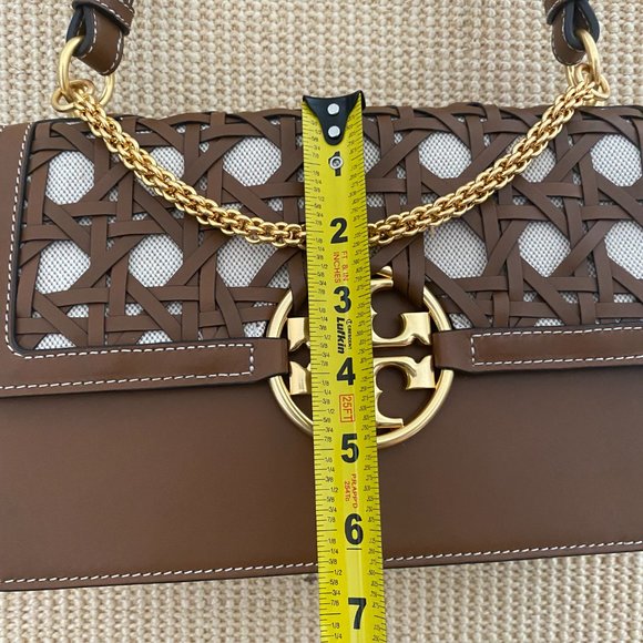 Tory Burch MILLER BASKET-WEAVE SHOULDER BAG - Picture 7 of 13
